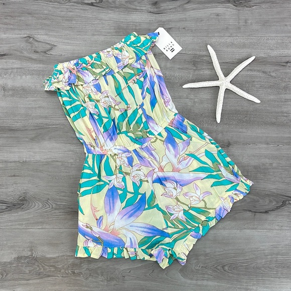 🔆BILLABONG🔆 POCKET FLOWER ROMPER COVER UP - Picture 2 of 12